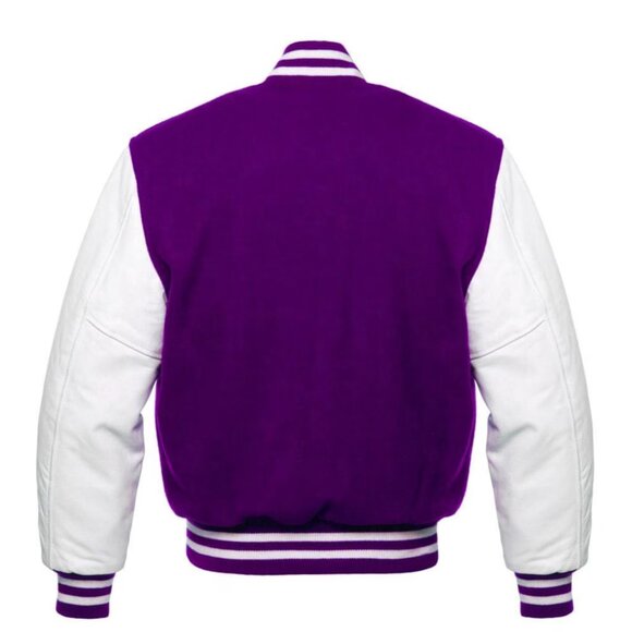 Stylish Women’s Purple Varsity Bomber Jacket | Soft & Lightweight - Picture 2 of 2